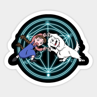 Fullmetal alchemist fusion - cyan glow Sticker